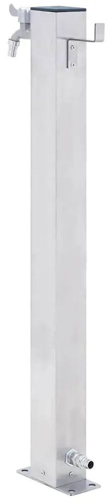 vidaXL Βρύση Δαπέδου Κήπου Τετράγωνη 60 εκ. από Ανοξείδωτο Ατσάλι