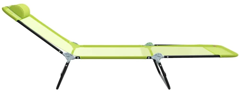 vidaXL Πτυσσόμενη ξαπλώστρα 2 pcs Πράσινο 182 x 55 x 85.5 εκ.