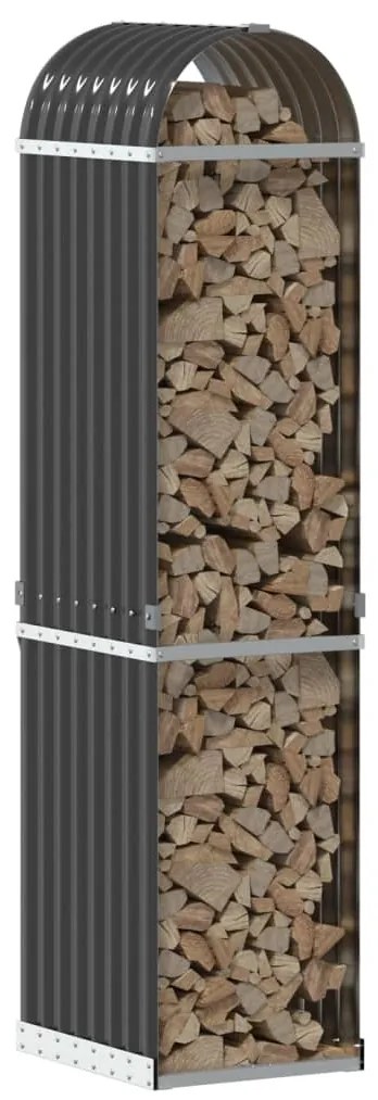 vidaXL Ξυλοθήκη Ανθρακί 40 x 45 x 170 εκ. από Γαλβανισμένο Ατσάλι