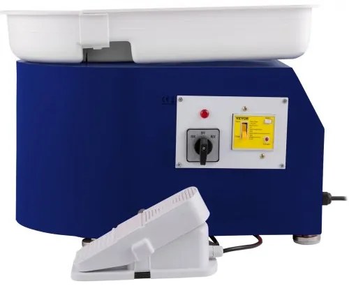 VEVOR Pottery Wheel 11in 0-300 RPM Ceramic Wheel, 350W Adjustable Speed Forming Machine with Sculpting Tools and Apron, Detachable Basin Foot Pedal Control for Art Craft Work and Home DIY Blue