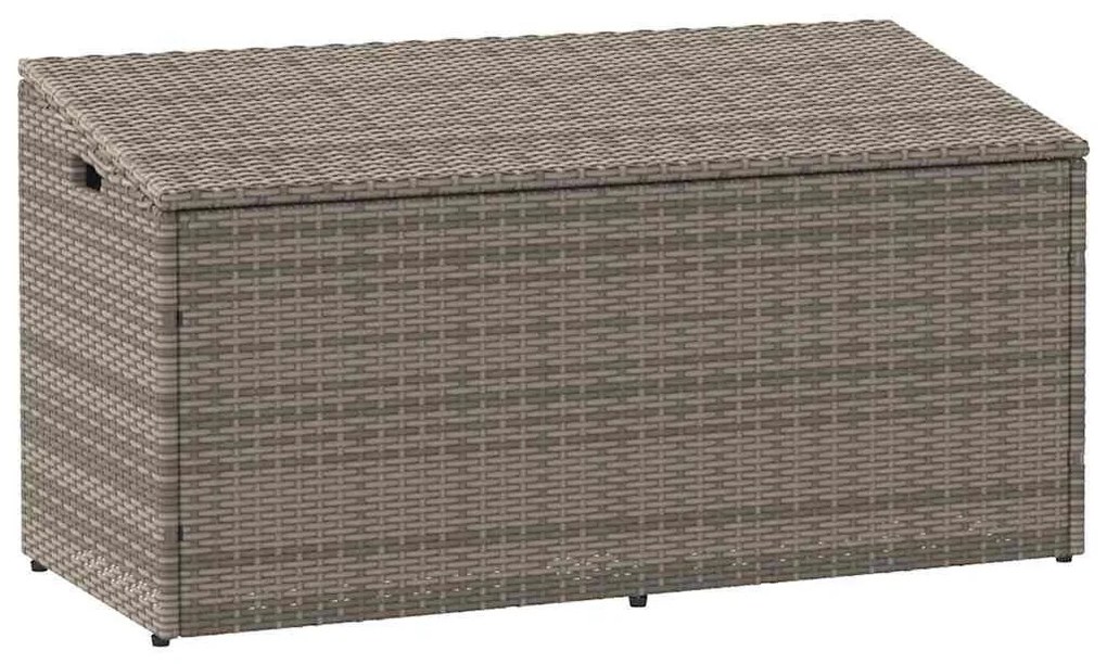 κουτί αποθήκευσης κήπου γκρι 110x50x58 cm Poly Rattan - Γκρι