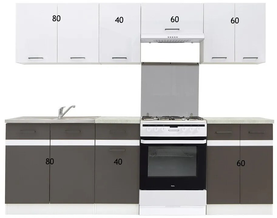 Σετ κουζίνας Econ plus 113, 240x60cm, Πάγκος, Πλαστικοποιημένη μοριοσανίδα