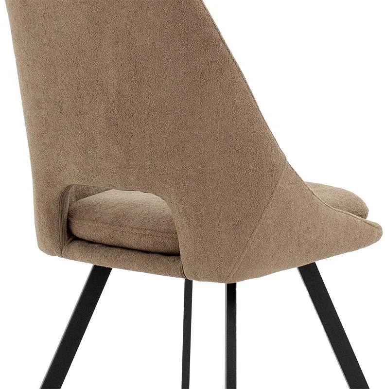 Καρέκλα Initiate ύφασμα μπουκλέ καφέ-πόδι μαύρο 2αδα 48x57x85.5 εκ.