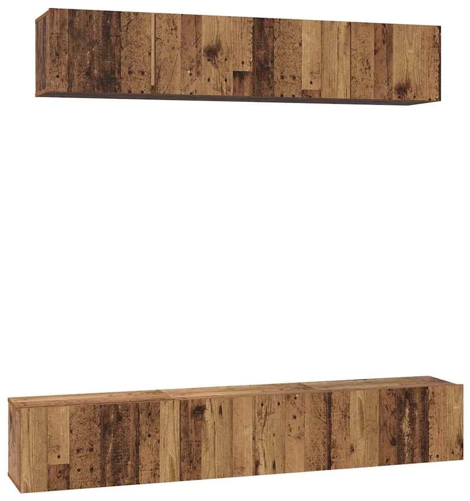 vidaXL Σετ επίπλου τηλεόρασης 5 pcs Παλαιό ξύλο 100 x 30 x 30 cm