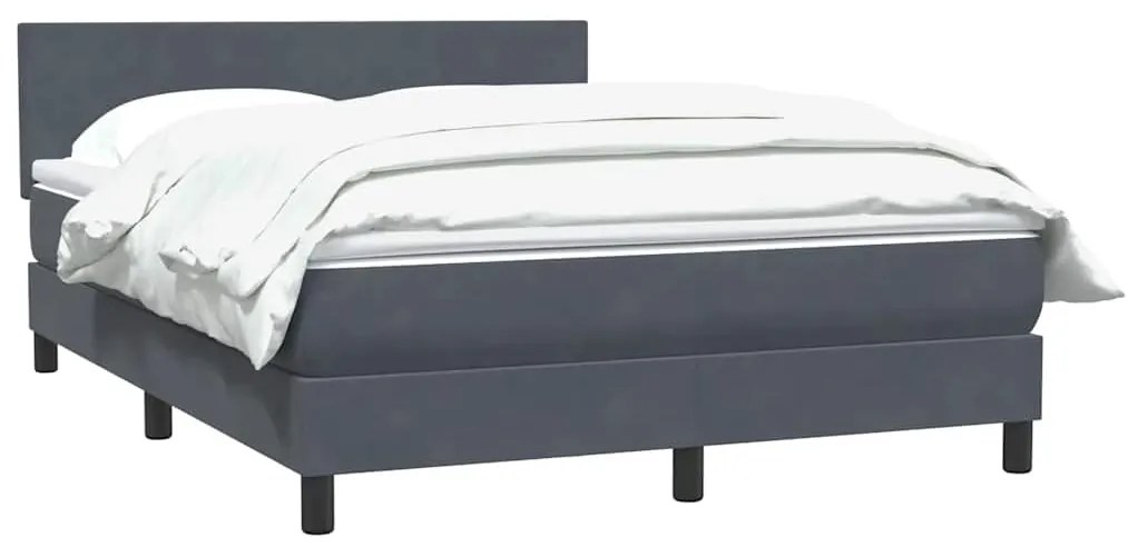 vidaXL Κρεβάτι Boxspring με Στρώμα Σκούρο Γκρι 160x210 εκ. Βελούδινο