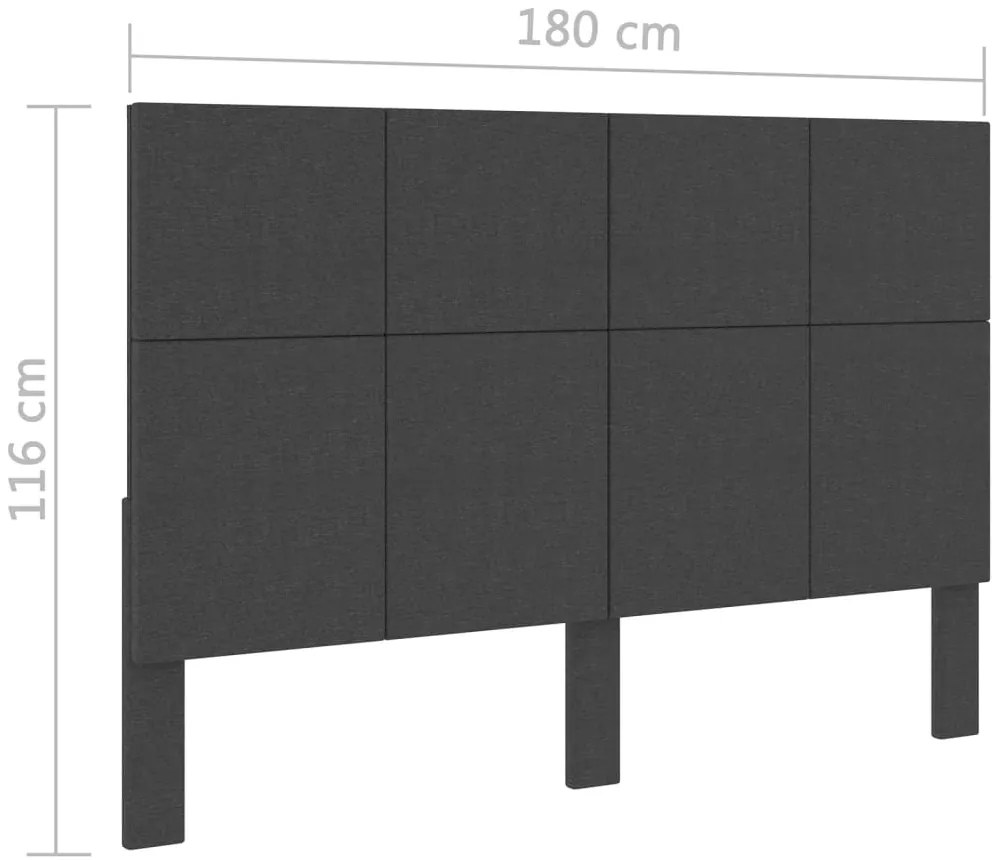 vidaXL Κεφαλάρι Σκούρο Γκρι 180 x 200 εκ. Υφασμάτινο