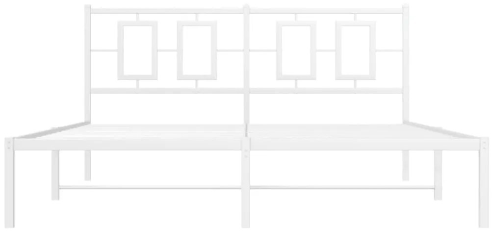 vidaXL Πλαίσιο Κρεβατιού με Κεφαλάρι Λευκό 160x200 εκ. Μεταλλικό