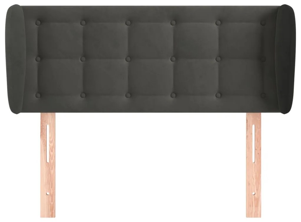 Κεφαλάρι με Πτερύγια Σκούρο Γκρι 83x23x78/88 εκ. Βελούδινο 3117609