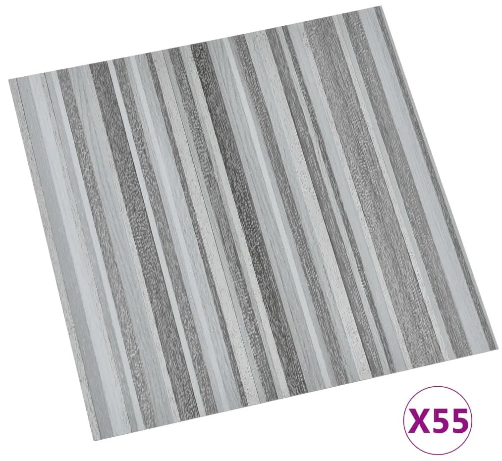 vidaXL Δάπεδο Αυτοκόλλητο Ανοιχτό Γκρι 55 τεμ. 5,11 μ² από PVC
