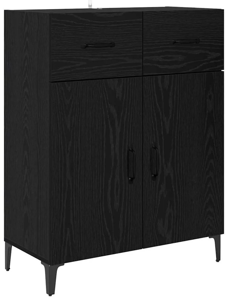 vidaXL Πλαϊνό γραφείο Μαύρη Οξυά 69,5 x 34 x 90 εκ. Επεξεργασμένο ξύλο