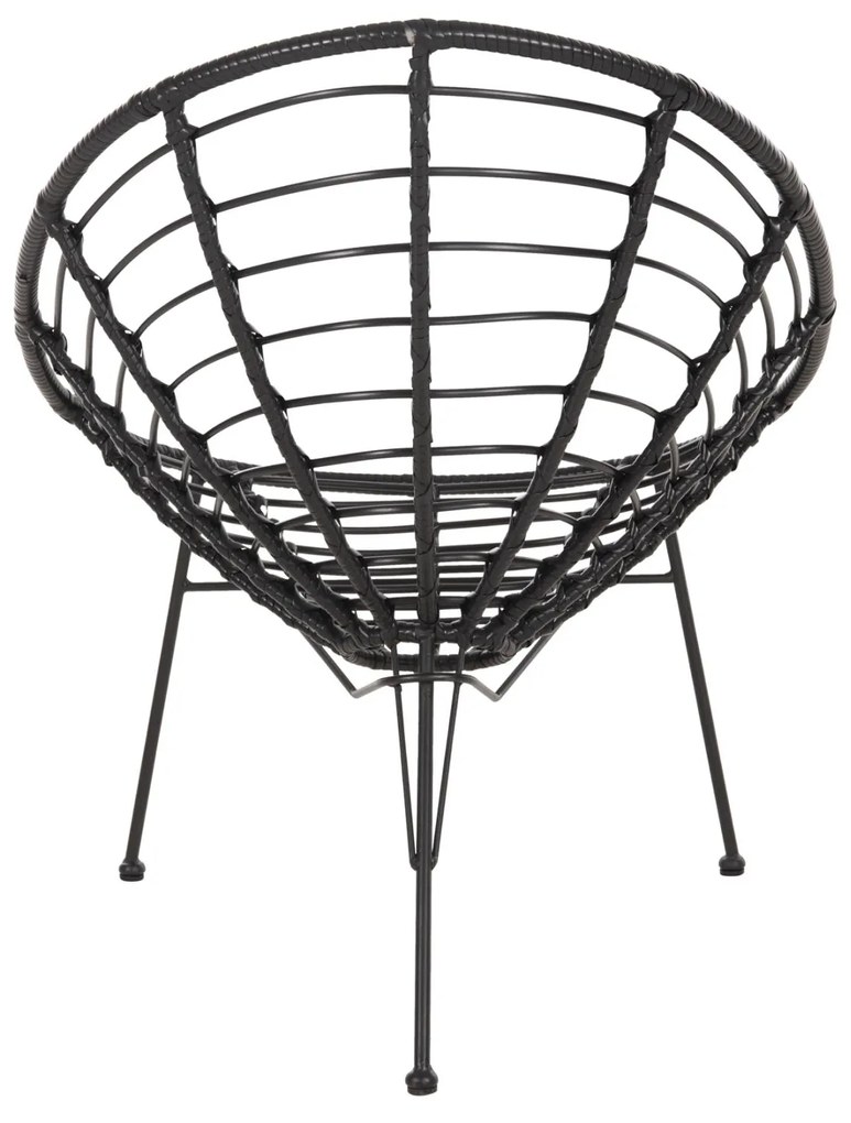 Καρέκλα - Πολυθρόνα ALLEGRA C5458.12 Μεταλλική με Wicker Μαύρο Τύπου Φωλιά 73x78x88Υ εκ. 73x78x88 εκ.