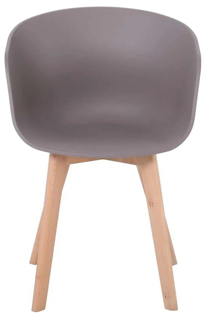 Πολυθρόνα OPTIM PP Sand Beige (Ξύλινο πόδι) 54x51x79cm (Σετ 4 ΤΕΜ)