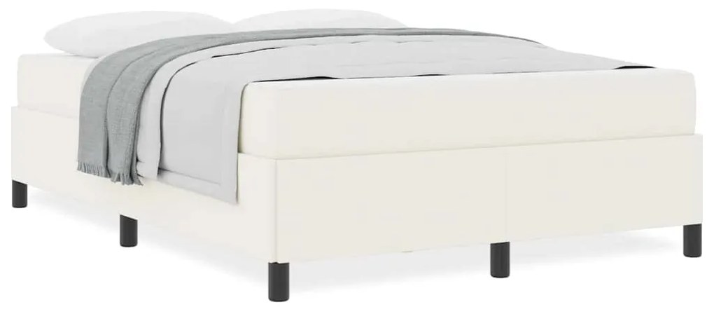 vidaXL Σκελετός Κρεβατιού Κρεμ 140 x 200 cm Βελούδο
