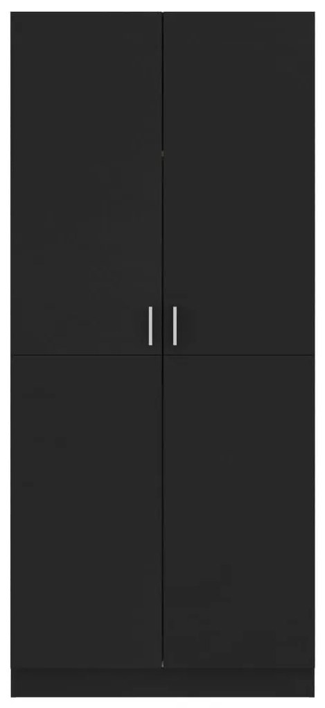 Ντουλάπα Μαύρη 80 x 52 x 180 εκ. από Επεξ. Ξύλο 800622