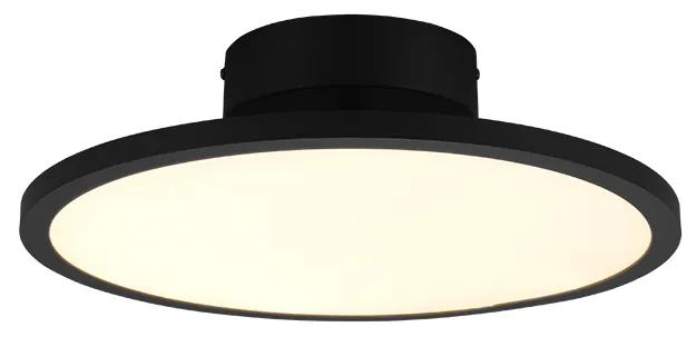 Tray Μοντέρνα Μεταλλική Πλαφονιέρα Οροφής με Ενσωματωμένο LED σε Μαύρο χρώμα 40cm Trio Lighting 640910132
