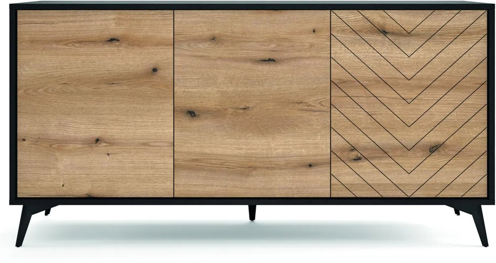 Μπουφές Diamond Ανθρακί+Evoke 154x77x39cm