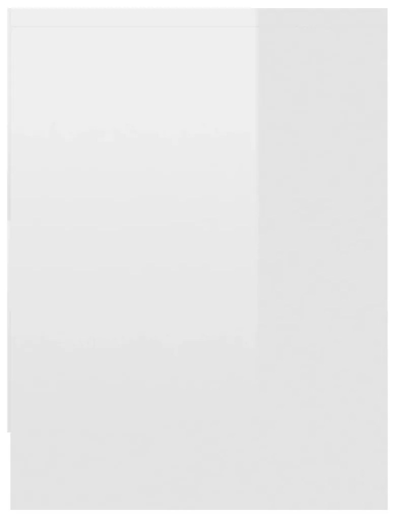 vidaXL Κομοδίνο Γυαλιστερό Λευκό 40 x 30 x 40 εκ. από Επεξ. Ξύλο