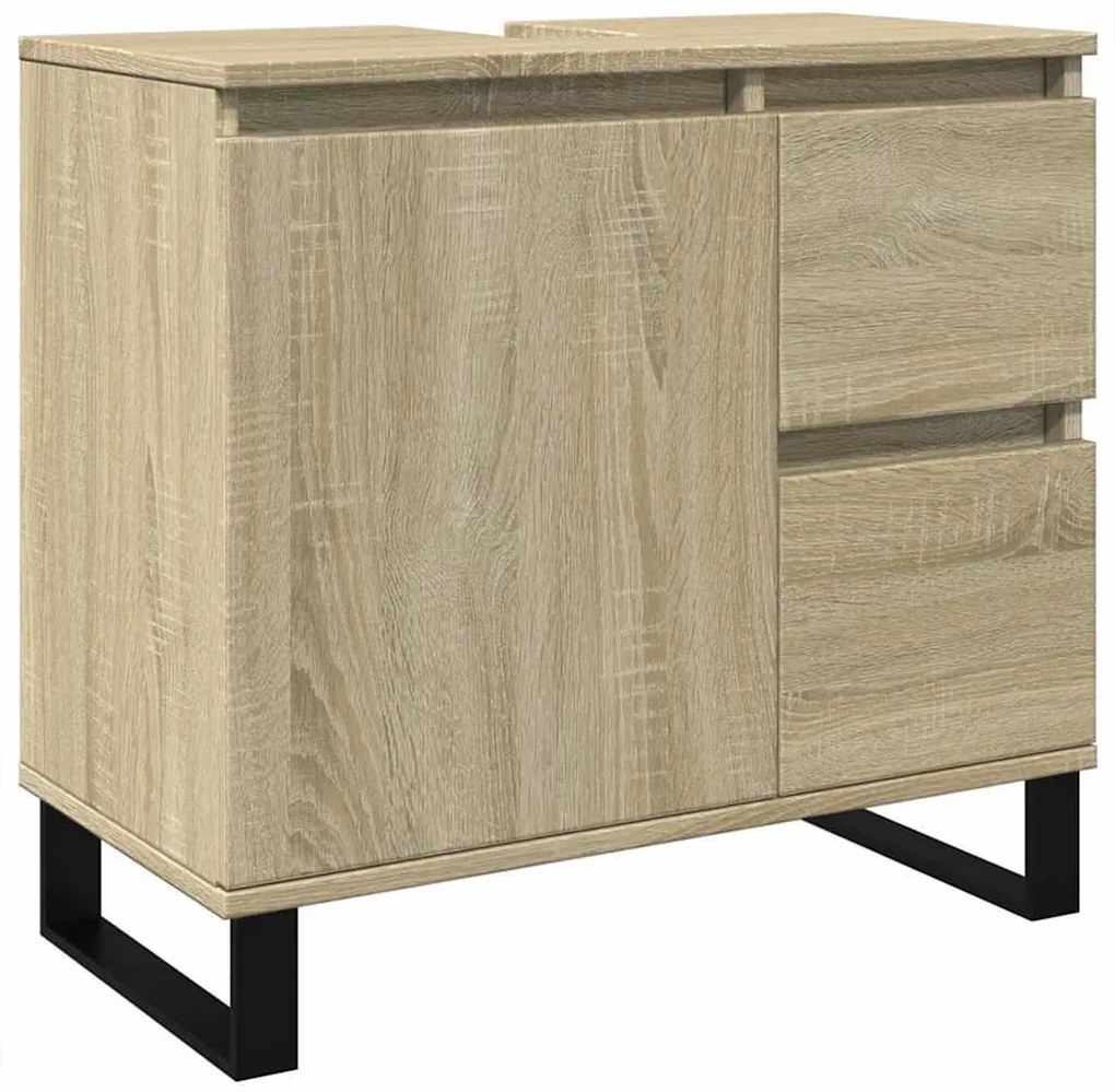 vidaXL Ντουλάπι Μπάνιου Sonoma Δρυς 65x33x60 εκ. Επεξεργασμένο Ξύλο