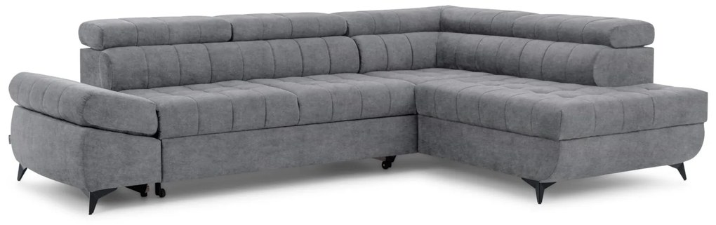 Γωνιακός καναπές/Κρεβάτι Valer L /Γκρι/ 280x97x203/ Δεξιά γωνία BOG2771