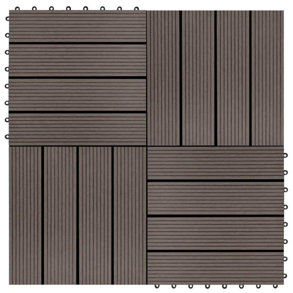 Πλακάκια Deck 11 τεμ. Σκούρο Καφέ 30 x 30 εκ. 1 μ² από WPC