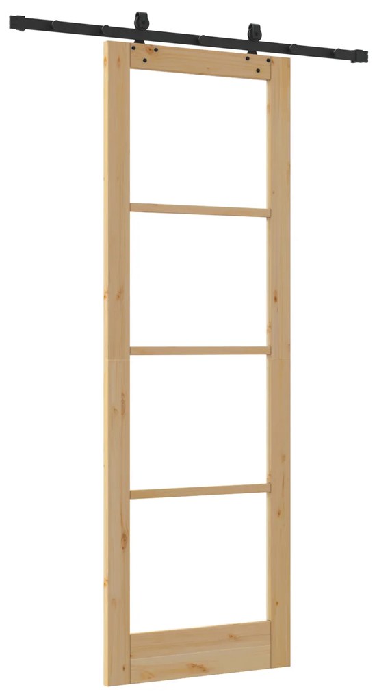 vidaXL Συρόμενη Πόρτα με Σετ Υλικών 78x232 cm Μασίφ Ξύλο Πεύκου