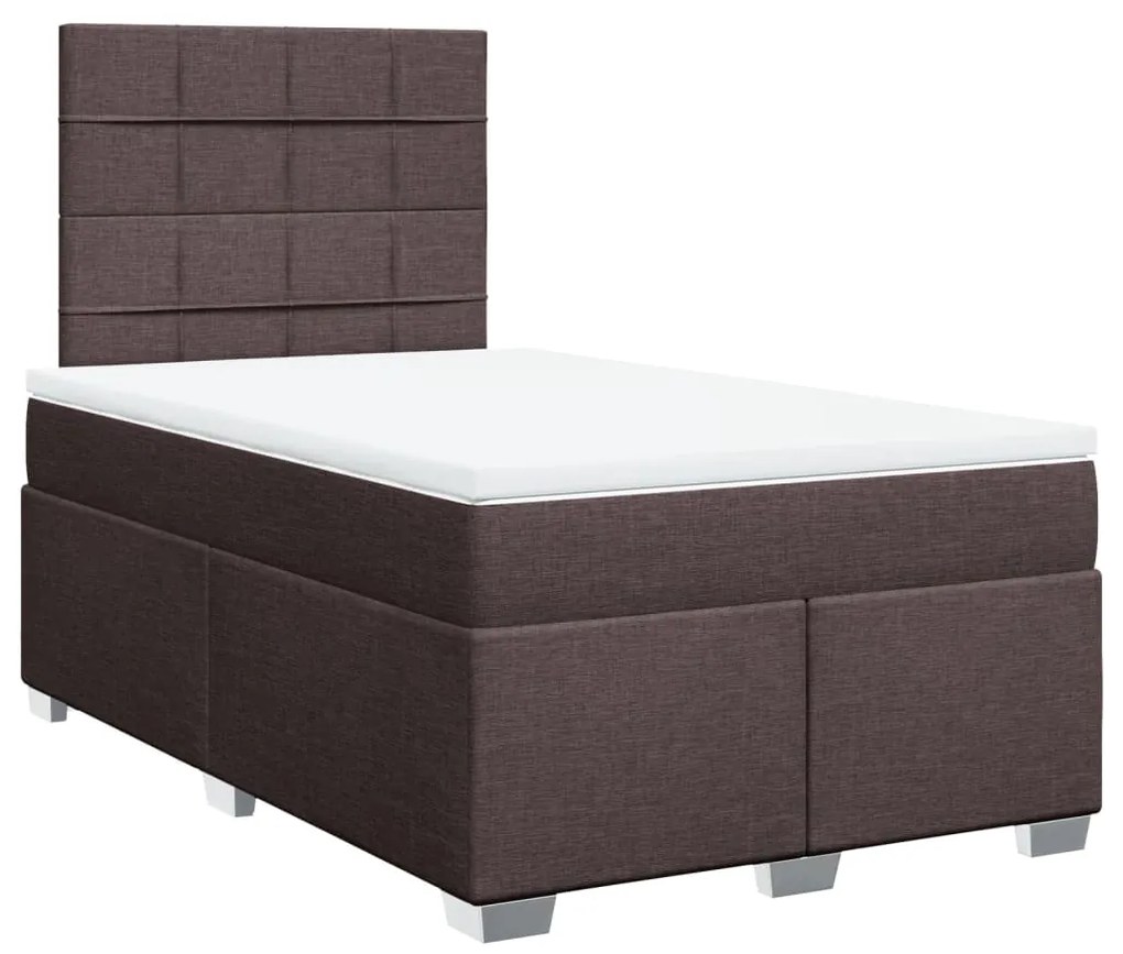 ΚΡΕΒΑΤΙ BOXSPRING ΜΕ ΣΤΡΩΜΑ ΣΚΟΥΡΟ ΚΑΦΕ 120X190 ΕΚ ΥΦΑΣΜΑΤΙΝΟ 3290430