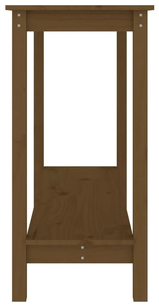 Τραπέζι κονσόλα Καφέ Μελί 110x40x80 εκ. από Μασίφ Ξύλο Πεύκου - Καφέ