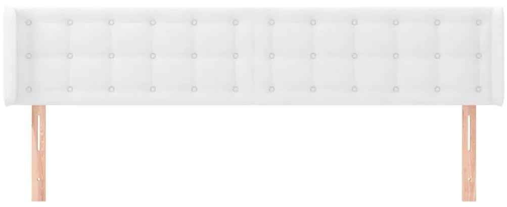 vidaXL Κεφαλάρι με Πτερύγια Λευκό 203x16x78/88 εκ. Συνθετικό Δέρμα