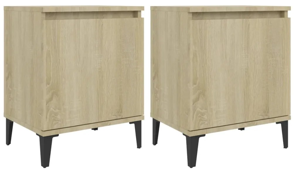vidaXL Κομοδίνα Sonoma Δρυς 40 x 30 x 50 εκ. με Μεταλλικά Πόδια