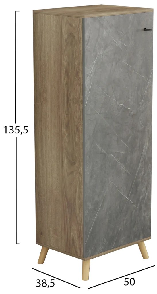 ΠΑΠΟΥΤΣΟΘΗΚΗ-ΝΤΟΥΛΑΠΙ ALVARO HM8954.14 ΜΕΛΑΜΙΝΗ SONAMA-STONE TEXTURE 50Χ38Χ135Yεκ. - 0535147 - HM8954.14