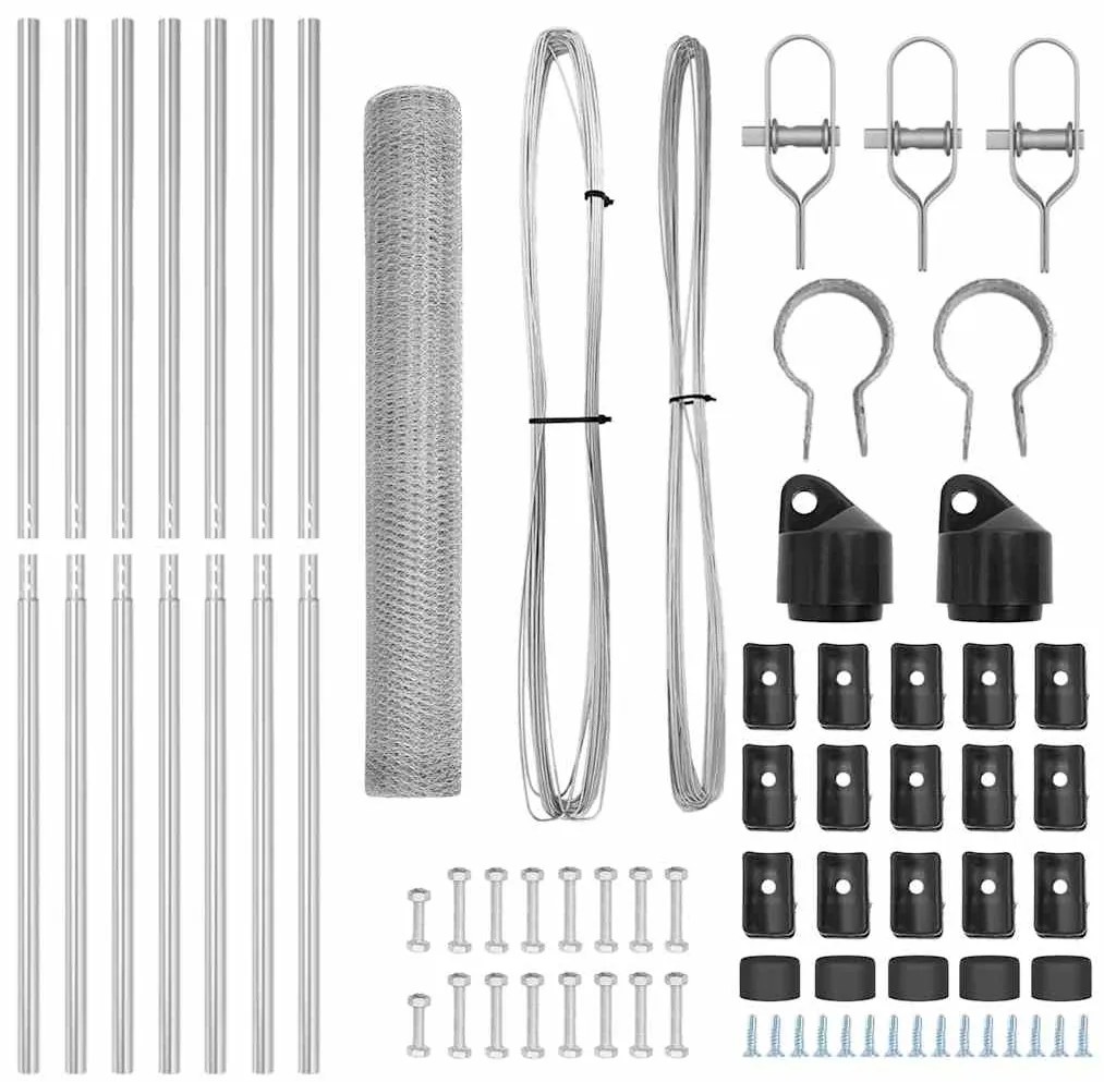 vidaXL Στύλος Περιφράξεων Ασημί 10 x 1 m (25 mm δίκτυο) Ατσάλι