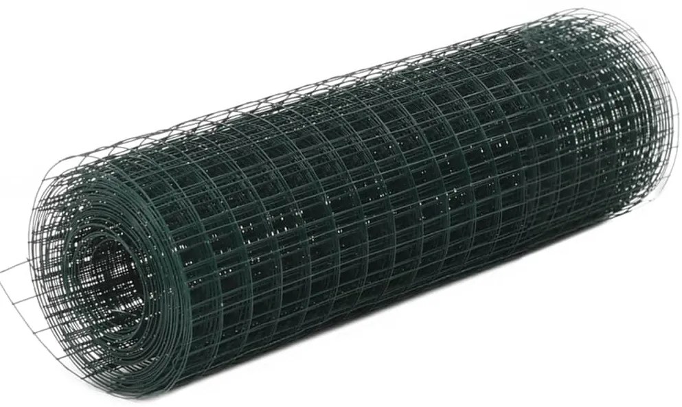 vidaXL Συρματόπλεγμα Κοτετσόσυρμα Πράσινο 10x0,5 μ. Ατσάλι Επικάλ. PVC