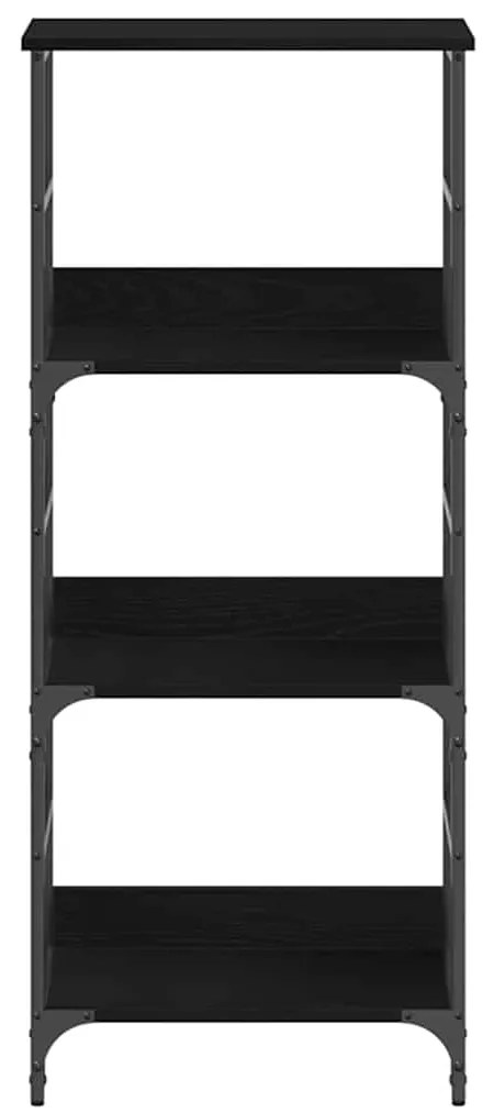 vidaXL Ράφι Βιβλίων Μαύρη Οξυά 50 x 33 x 117,5 εκ Επεξεργασμένο ξύλο