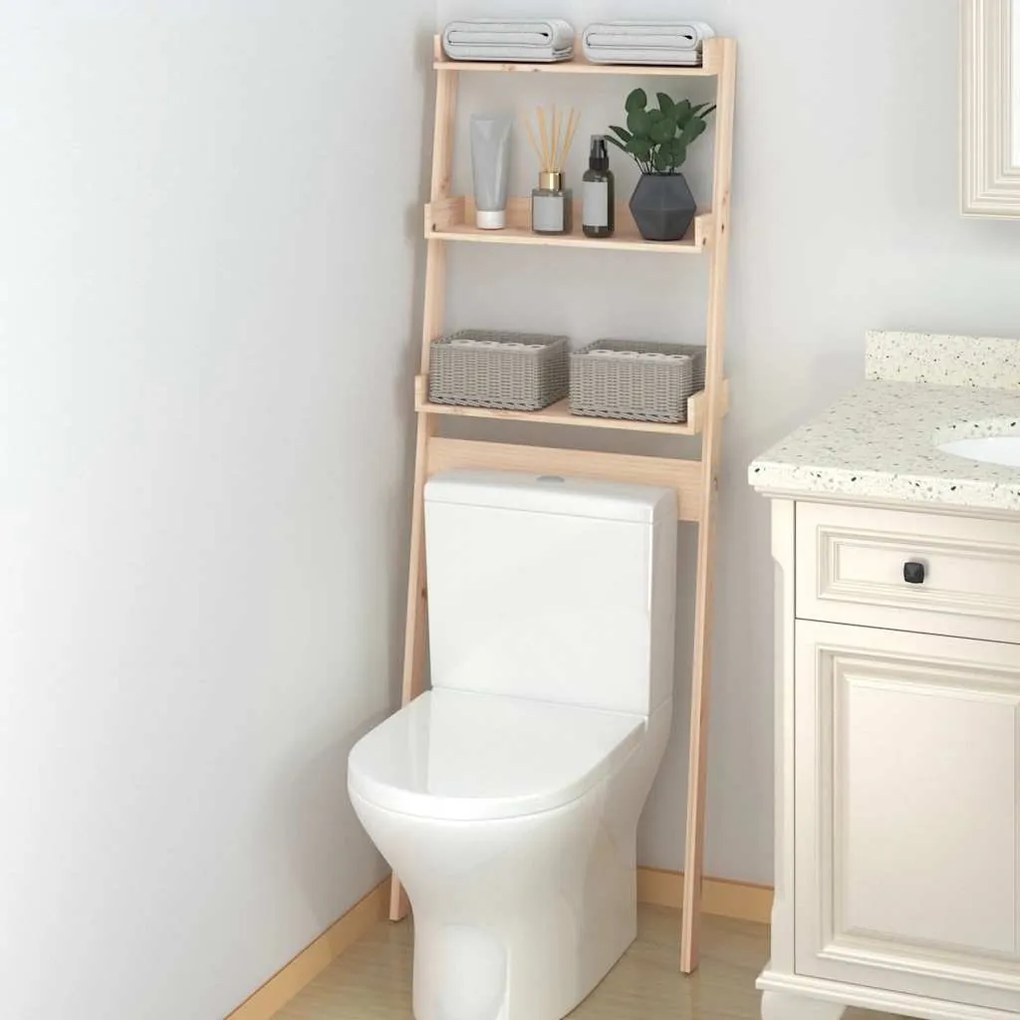vidaXL Ραφιέρα για Τουαλέτα 63,5 x 32 x 179 εκ. από Μασίφ Ξύλο Πεύκου