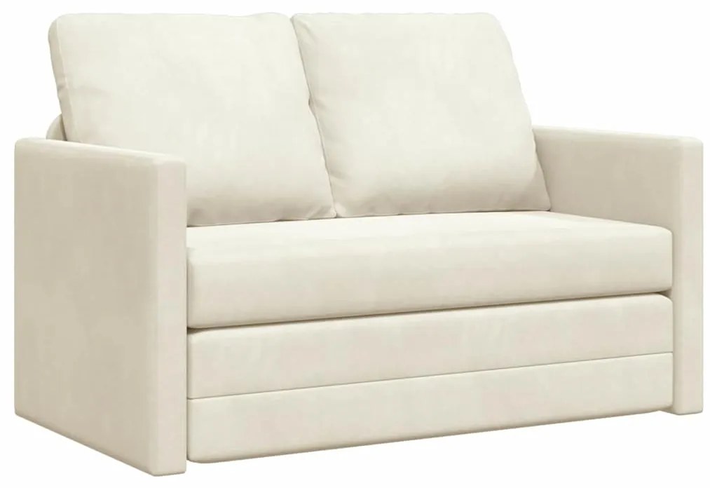 vidaXL Καναπές-κρεβάτι με μαξιλάρι Κρεμ 122 x 70 x 60 εκ Βελούδο