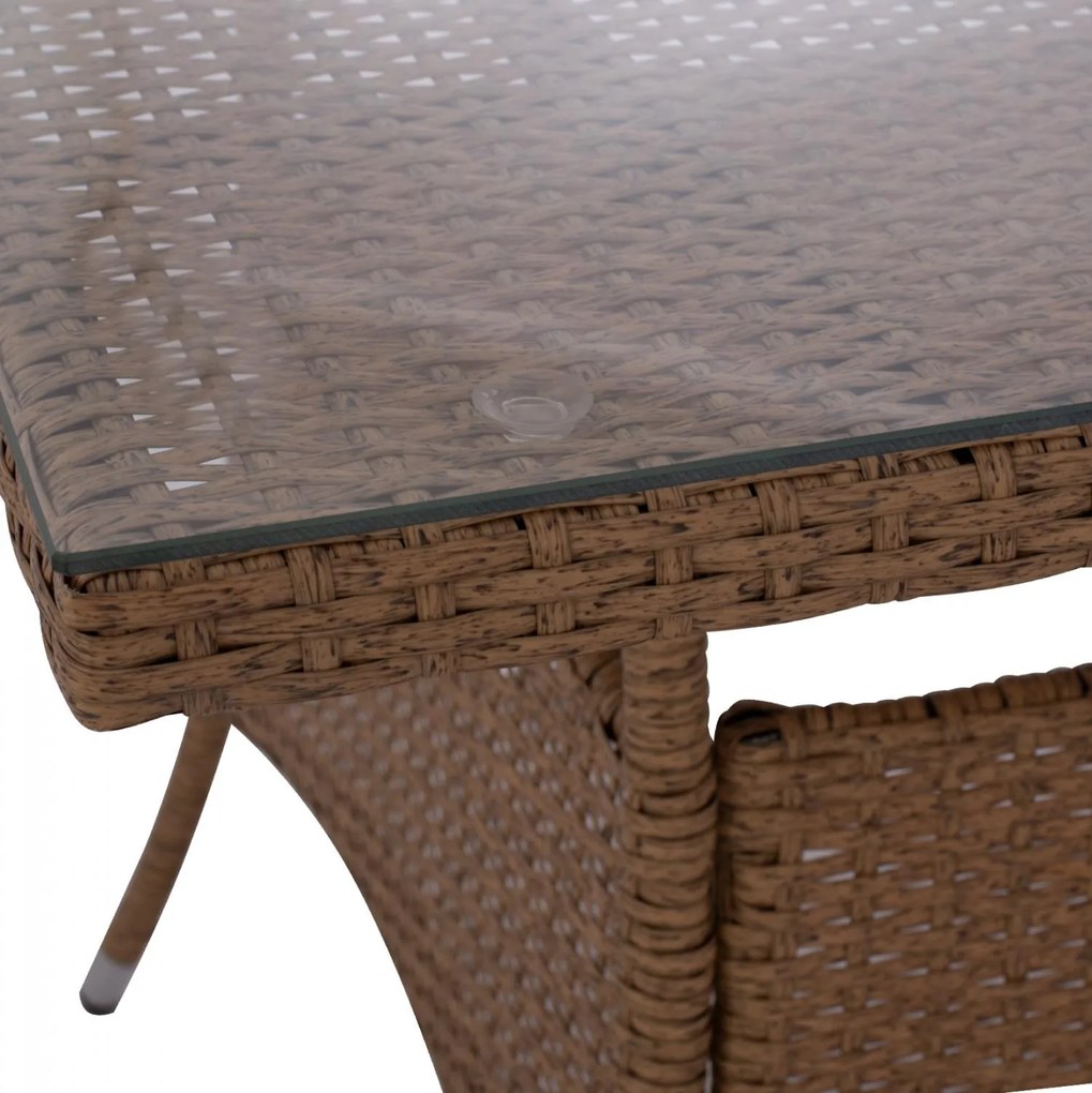 Τραπέζι Minsk μεταλλικό Rattan μπεζ - καφέ 150x90x75 εκ. 150x90x75 εκ.