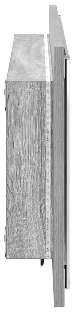 vidaXL Καθρέφτης Γκρι sonoma 90 x 8.5 x 37 εκ Επεξεργασμένο ξύλο