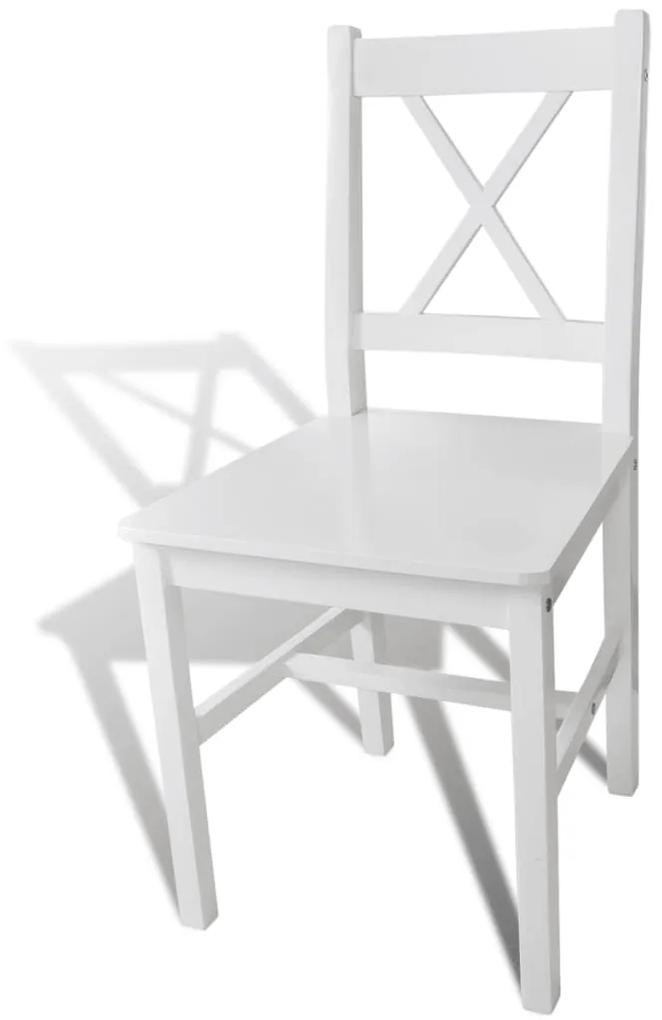 vidaXL Καρέκλες Τραπεζαρίας 2 τεμ. Λευκές από Ξύλο Πεύκου
