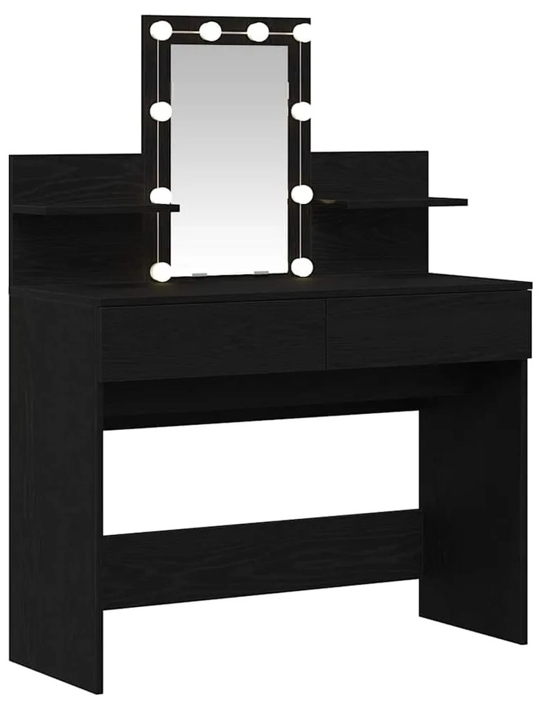 vidaXL Κομοδίνο Μαύρη δρυς 100 x 40 x 130 εκ Επεξεργασμένο ξύλο