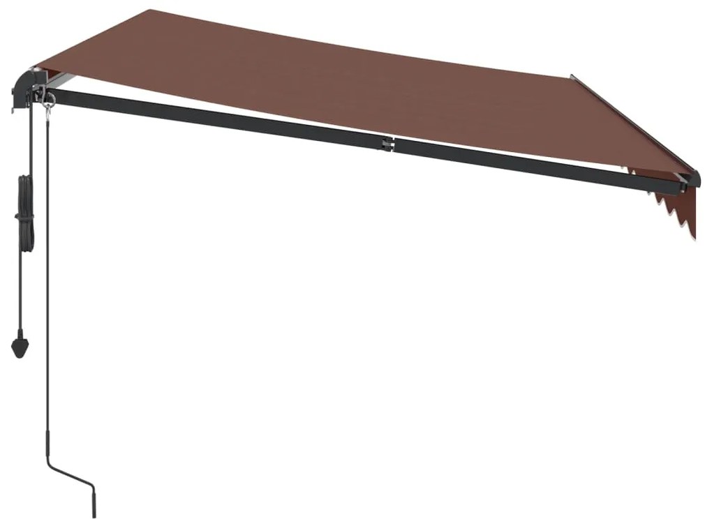 vidaXL Τέντα Πτυσσόμενη Αυτόματη με LED Καφέ 350x250 εκ.
