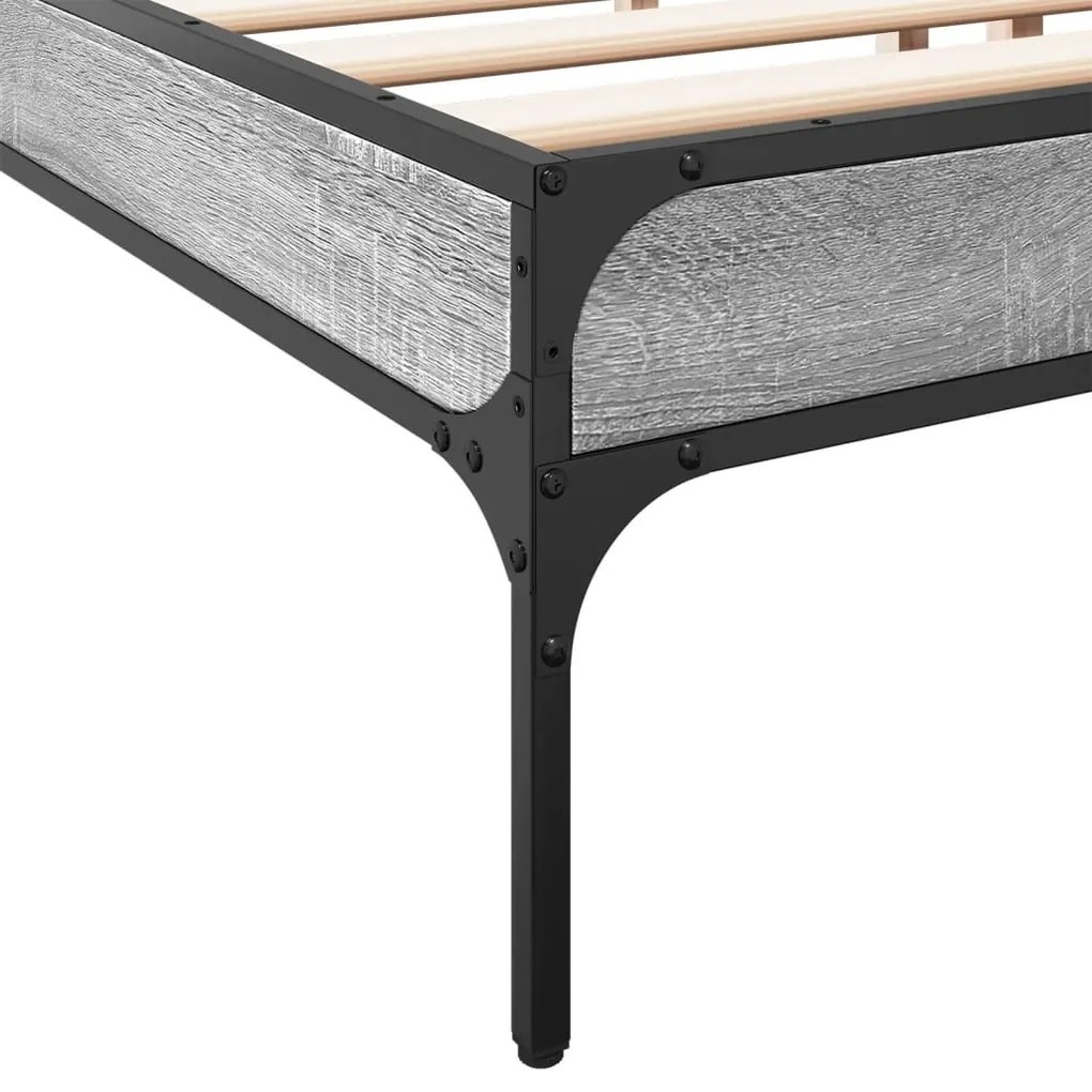 vidaXL Πλαίσιο Κρεβατιού Γκρι Sonoma 200x200 εκ. Επεξ. Ξύλο &amp; Μέταλλο