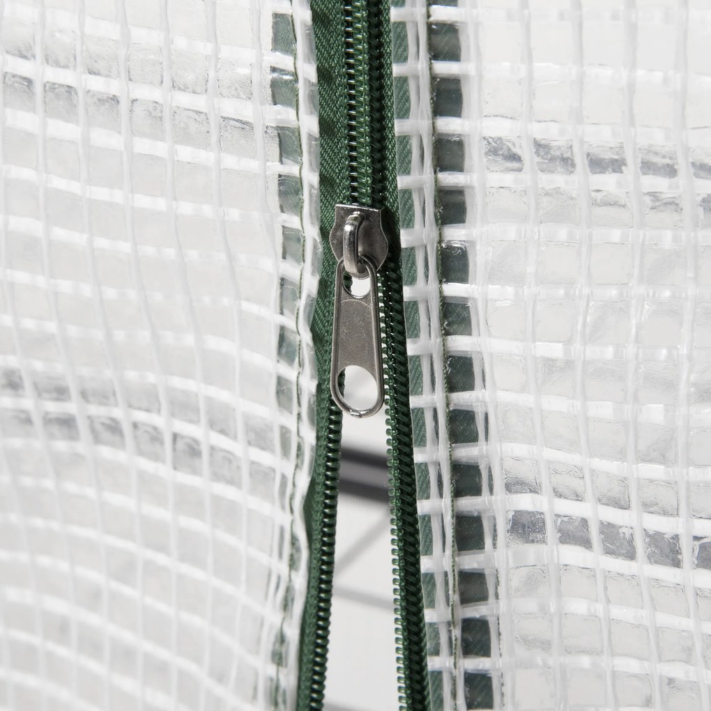 Outsunny Θερμοκήπιο από φιλμ, μίνι θερμοκήπιο, φυτώριο, 4 ράφια, 70 x 50 x 160 cm, λευκό