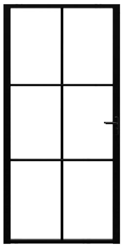 Πόρτα Εσωτερική Μαύρη 102,5x201,5 εκ. από Γυαλί ESG / Αλουμίνιο - Μαύρο