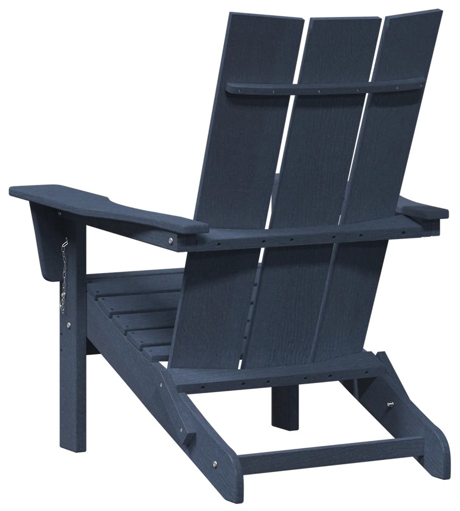 vidaXL Folding Adirondack Chair Ναυτικό Μπλε 74.5x80.5x90 εκ. HDPE