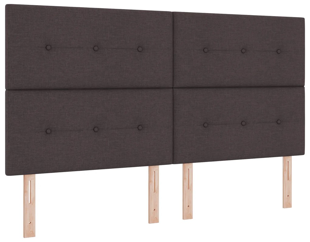 vidaXL Κρεβάτι Box Spring με Στρώμα Σκούρο Καφέ 180x200 εκ Ύφασμα