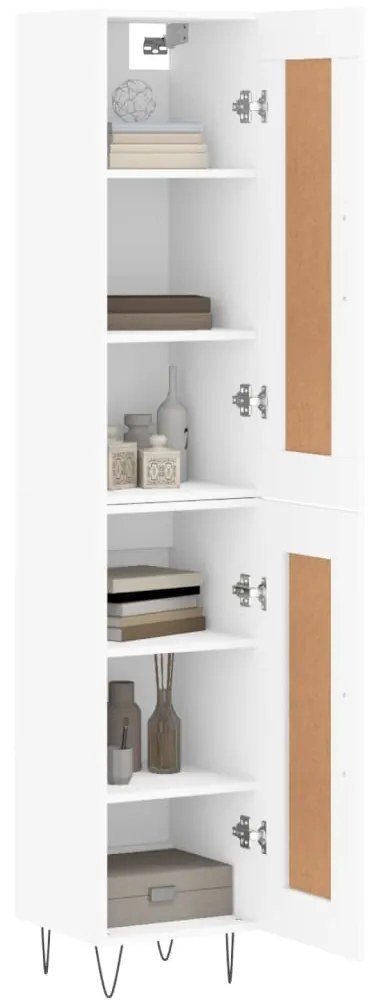 vidaXL Ντουλάπι Λευκό 34,5 x 34 x 180 εκ. από Επεξεργασμένο Ξύλο