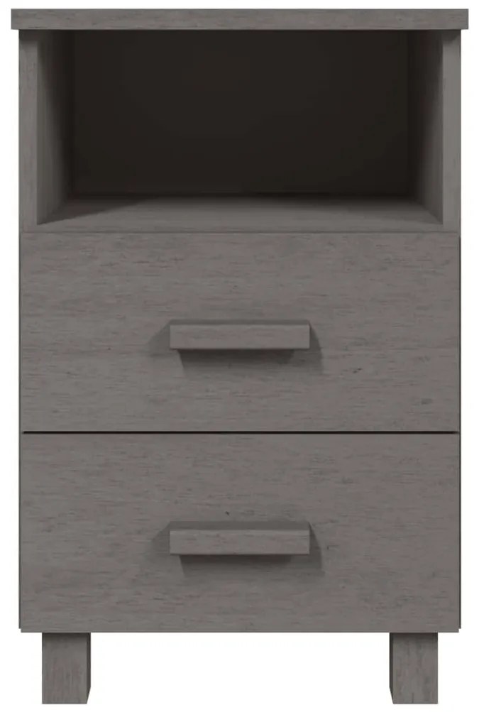vidaXL Κομοδίνο HAMAR 2 Τεμ. Αν. Γκρι 40x35x62 εκ. Μασίφ Ξύλο Πεύκου
