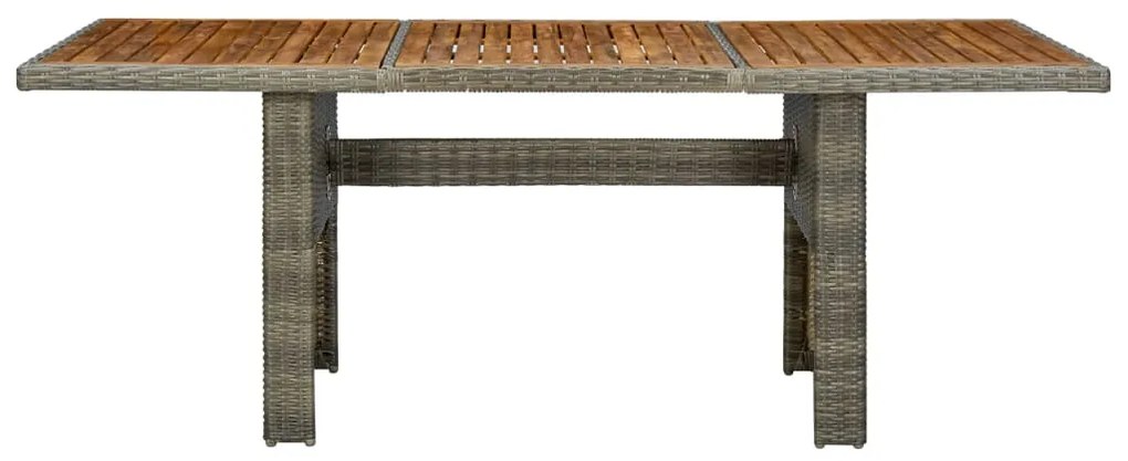 vidaXL Τραπέζι Κήπου Καφέ Συνθετικό Ρατάν / Μασίφ Ξύλο Ακακίας