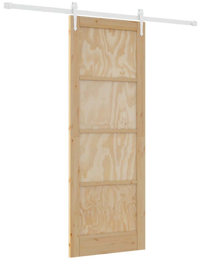 vidaXL Συρόμενη Πόρτα με Σετ Εξαρτημάτων 78x211 cm Μασίφ Ξύλο Πεύκου