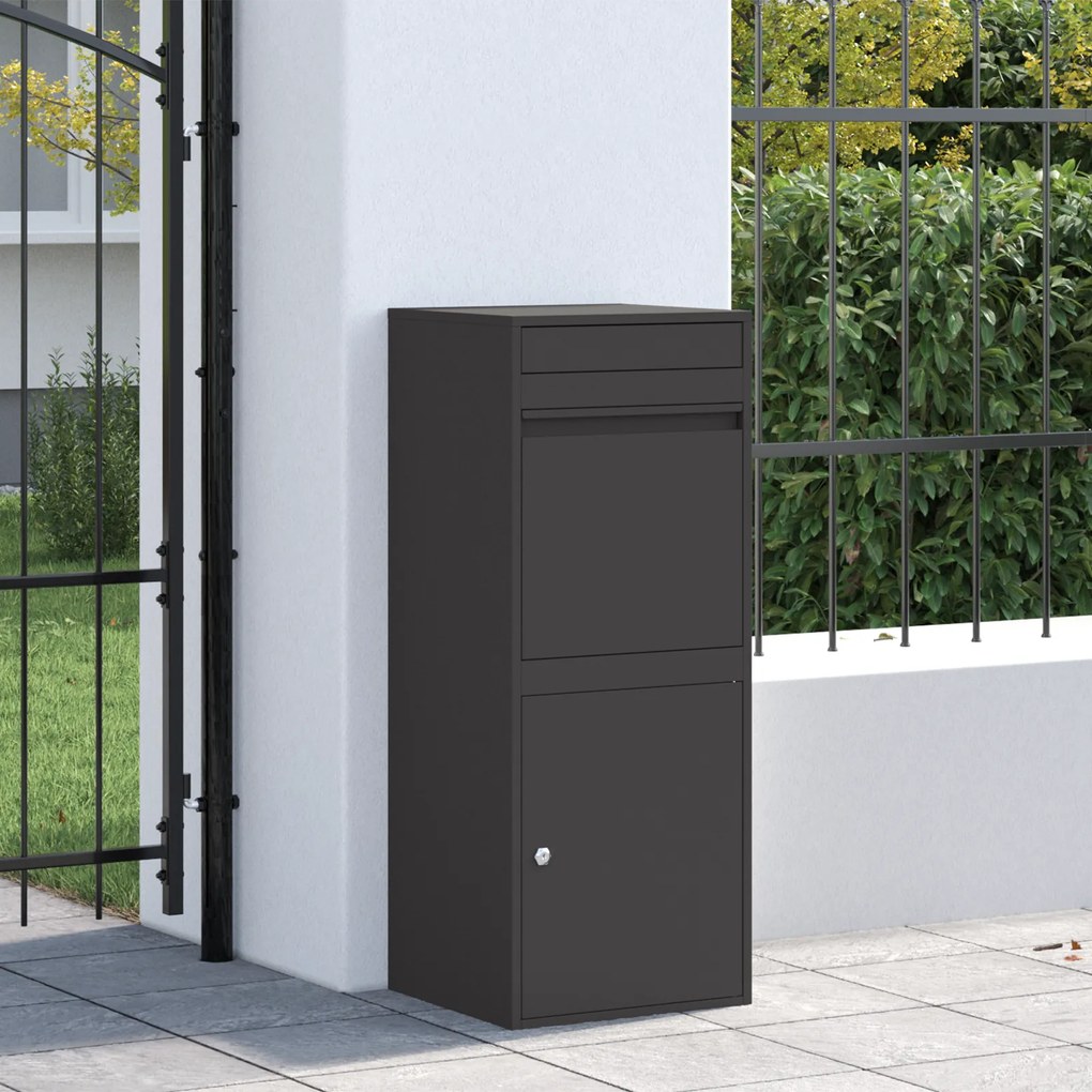 vidaXL Θυρίδα Πακέτων Μαύρο 41 x 38 x 103 εκ Ατσάλι